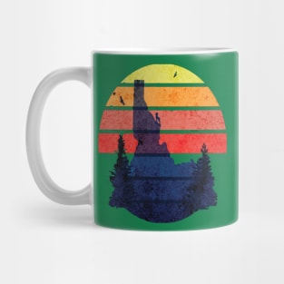 Vintage retro sunset art of zoo Mug